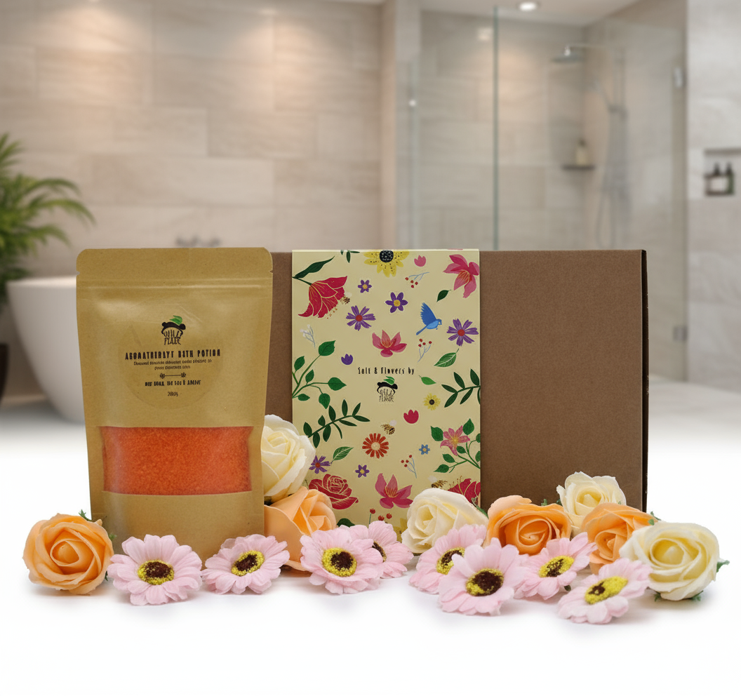 Wild Hare Salt & Soap Flowers Gift Set - May Chang, Tea Tree & Juniper