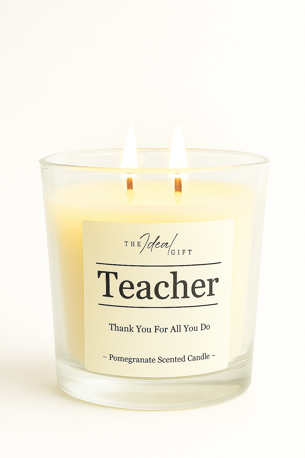 Clear Glass Double Wick Personalised Scented Candle 335g