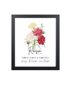 Personalised Birth Flower Framed Print