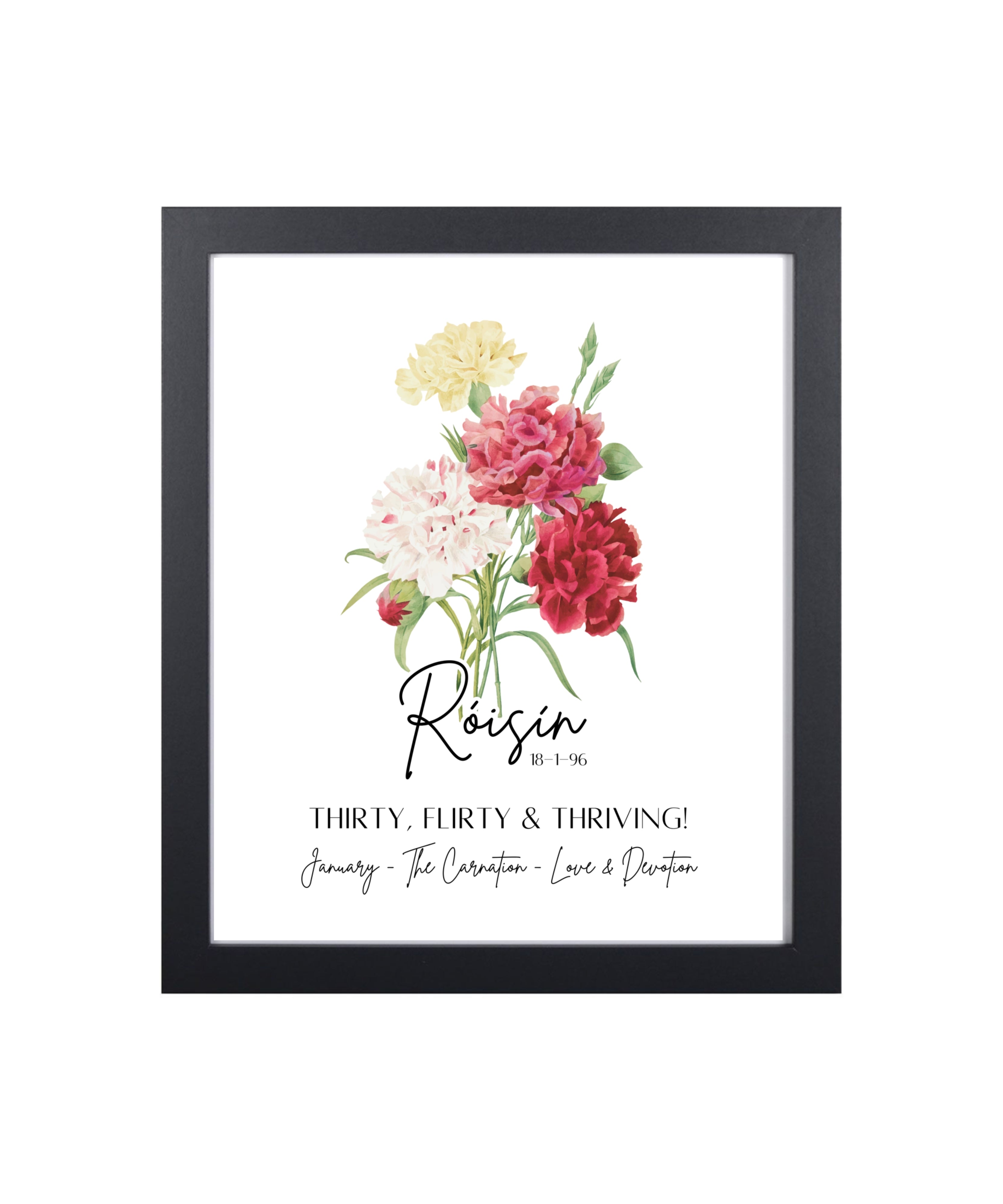 Personalised Birth Flower Framed Print