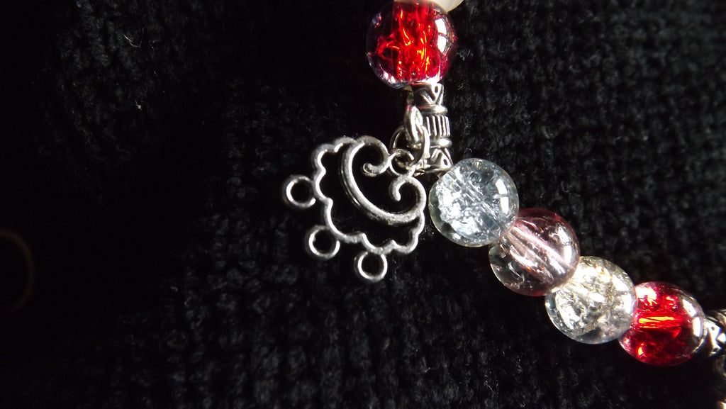 Multi-Coloured Red Charm Bracelet