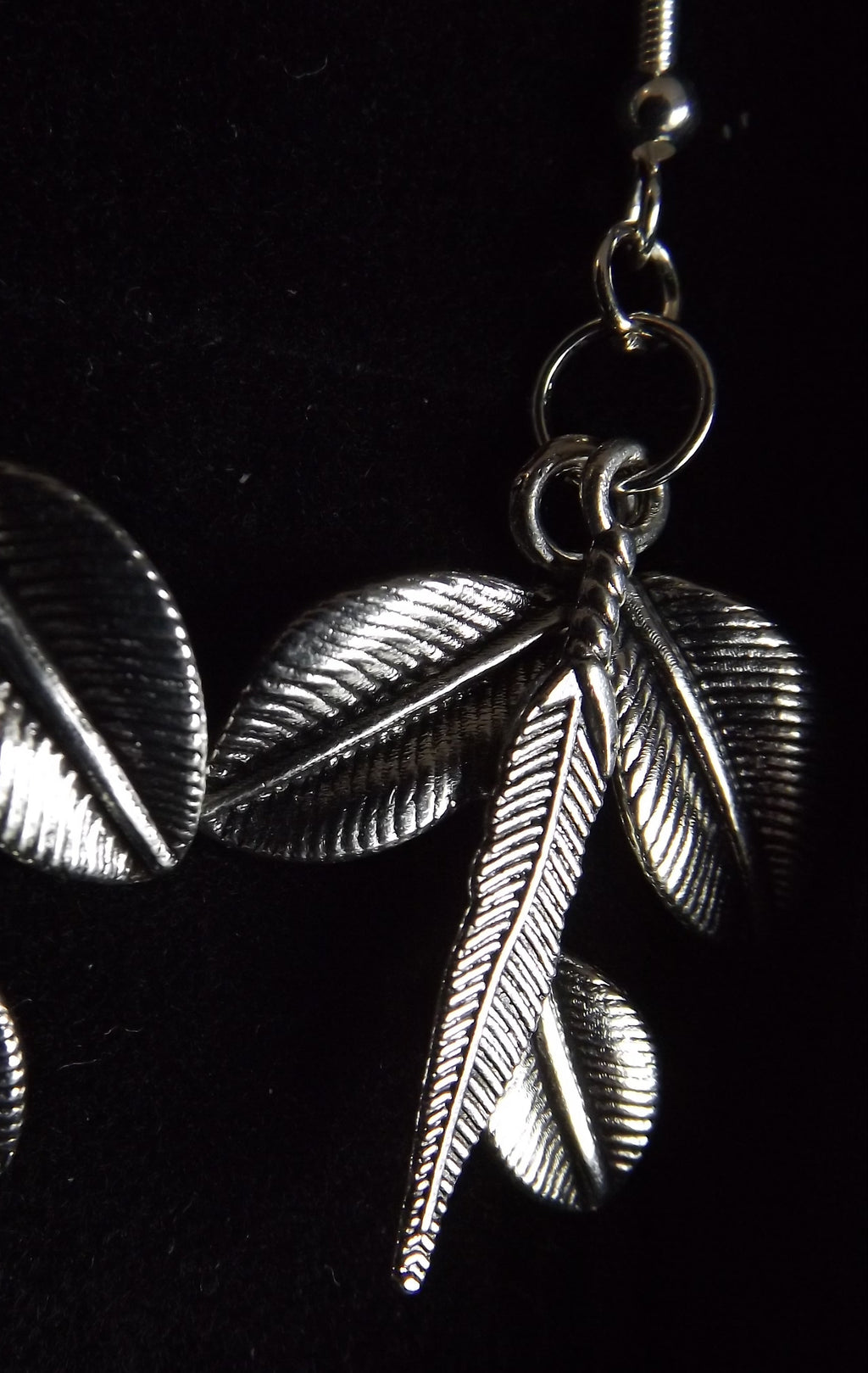 Silver Toned Leaf Earrings