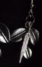 Silver Toned Leaf Earrings