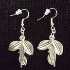Silver Toned Leaf Earrings