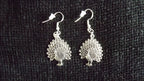 Silver Coloured Peacock Earrings