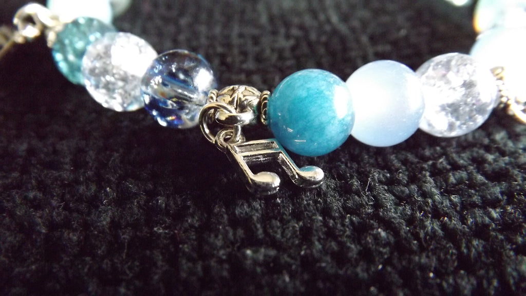 Blue Music Note Beaded Bracelet