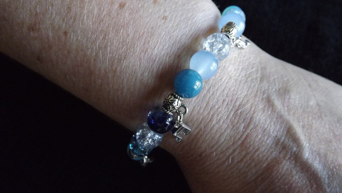 Blue Music Note Beaded Bracelet
