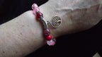 PInk Beaded Bracelet with Tree of Life Charm