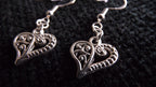 Silver Coloured Heart Drop Earrings
