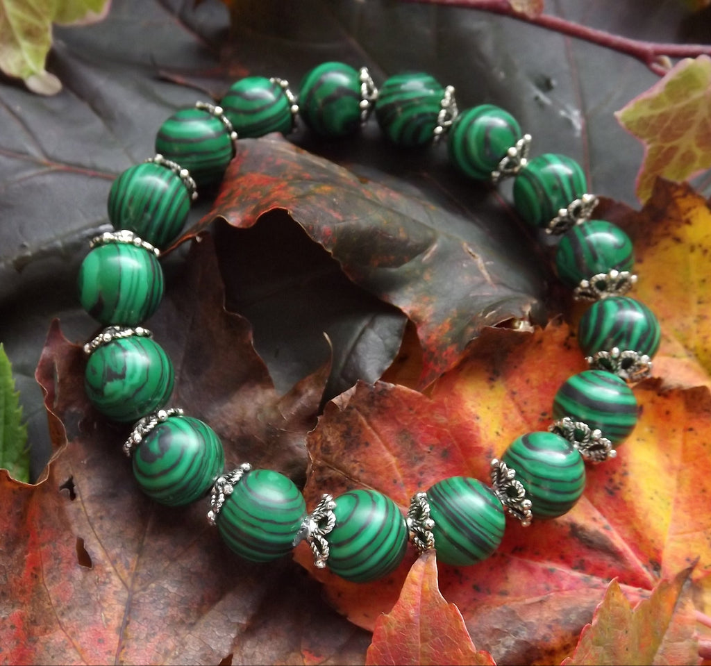 Green Malachite Beaded Bracelet