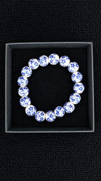 Vintage Blue And White Floral Ceramic Beaded Bracelet
