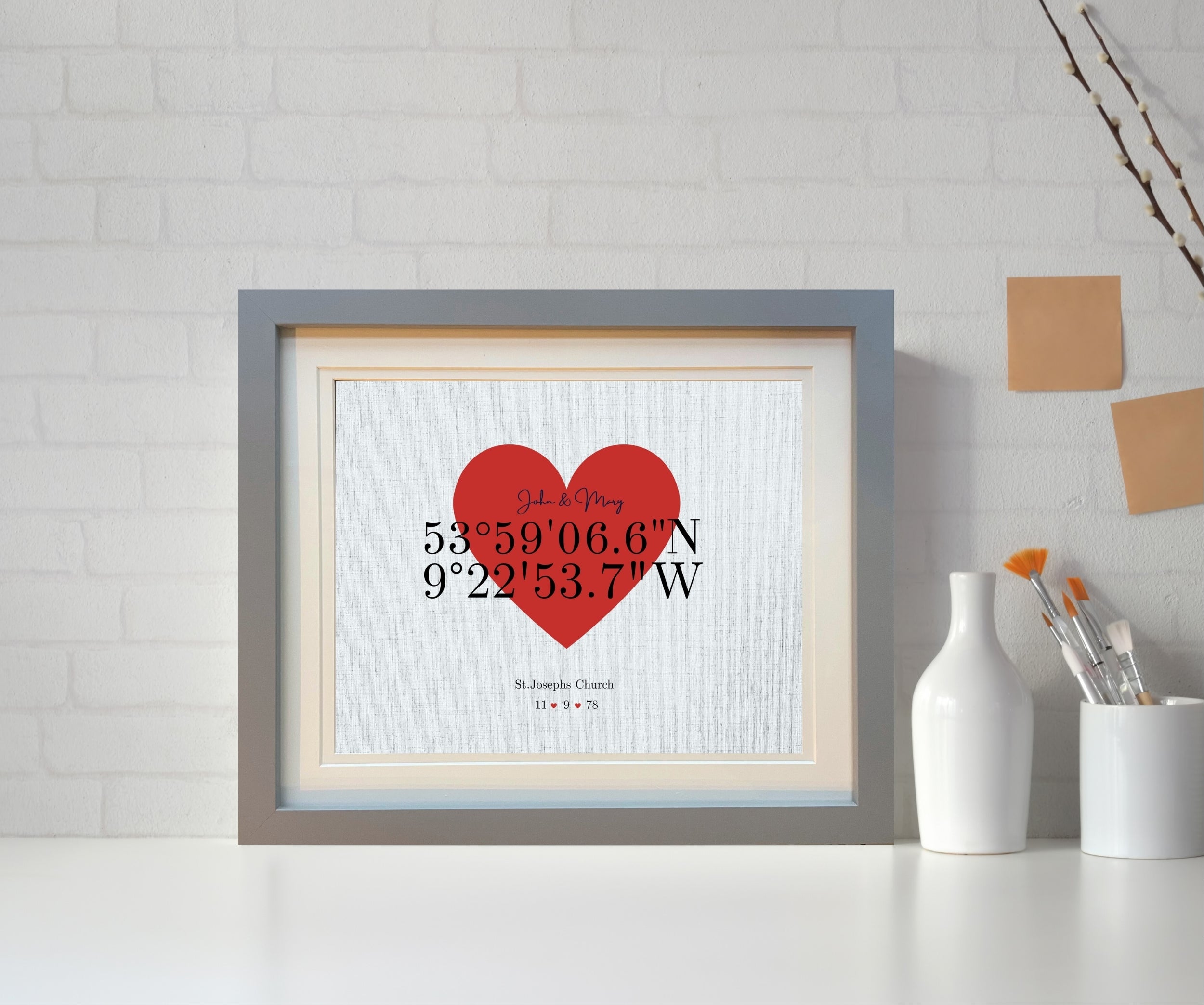 Personalised Co-Ordinates Framed Print