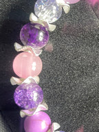 Pink & Purple Crystal Beaded Bracelet