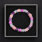 Pink & Purple Crystal Beaded Bracelet