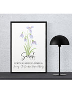 Personalised Birth Flower Framed Print