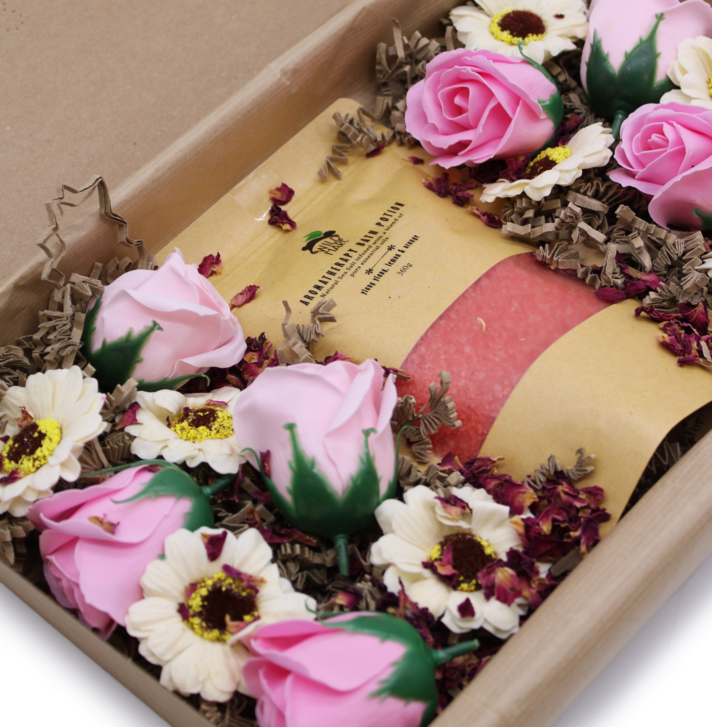 Wild Hare Salt & Soap Flowers Gift Set - Ylang Ylang, Lemon & Orange