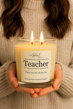 Clear Glass Double Wick Personalised Scented Candle 335g