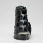 Incense burner with smoke effect on a white background
